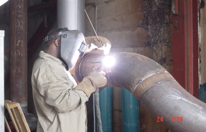 Industrial pipe welding and repair work
